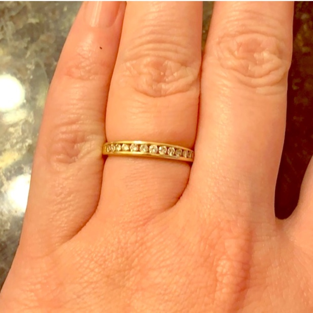 ❌SOLD to TRR!!❌ Peach Champagne Genuine Diamond 14K YG Band